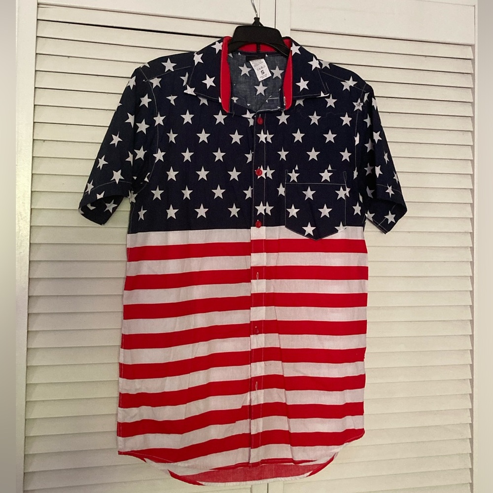 Fifth Sun American Flag Button Down Shirt